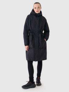 4F Parka przejściowa membrana 8000 damska - czarna XL. Czarne kurtki 4f, m, bez wzorów, z dzianiny, z kapturem. W wyprzedaży za 299,99 zł.