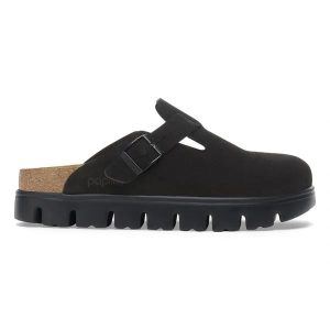 BIRKENSTOCK Boston Chunky LEVE Warm Sand Klapki damskie. Brązowe klapki Birkenstock, bez wzorów, ze skóry, bez obcasa, na platformie. Za 499,99 zł.