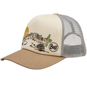 Czapka z daszkiem dla dorosłych Buff Trucker Cap. Białe czapki Buff, bez wzorów, sportowe. Za 83,90 zł.