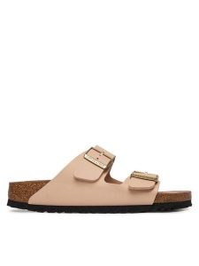 Birkenstock Klapki Arizona 1031525 Beżowy. Brązowe klapki Birkenstock, bez wzorów, ze skóry, bez obcasa. Za 449,00 zł.