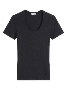 Marc O´Polo Koszulka w kolorze granatowym rozmiar: XL. Niebieskie bluzki xl, bez wzorów, z bawełny, bez kołnierzyka, bez ramiączek. Za 127,35 zł.