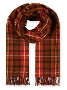 Lanerossi Wełniany szal w kolorze czerwono-pomarańczowym - 200 x 65 cm rozmiar: onesize. Czerwone szaliki Lanerossi, bez wzorów, z materiału. Za 165,99 zł.