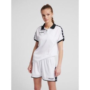 Damska koszulka polo Hummel hmlAUTHENTIC Functional. Białe bluzki Hummel, l, bez wzorów, eleganckie, bez kołnierzyka, bez ramiączek. W wyprzedaży za 150,50 zł.