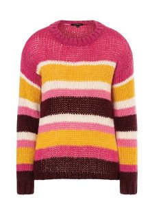 More & More Sweter w kolorze różowo-pomarańczowo-czarnym rozmiar: 46. Czarne swetry oversize More & More, bez wzorów, z wełny, bez ramiączek. Za 144,92 zł.
