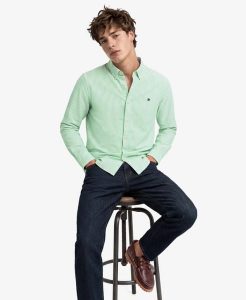 Superdry Koszula Preppy Oxford z długim rękawem - Organic Cotton, Miętowy pasek. Zielone koszule Superdry, xl, bez wzorów, z bawełny, bez kołnierzyka, bez ramiączek. Za 281,95 zł.