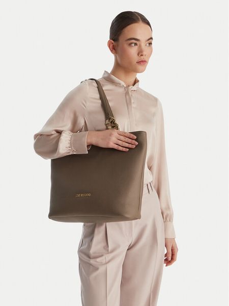 LOVE MOSCHINO Torebka JC4005PP1OLB0203 Brązowy. Brązowe shopper bag LOVE MOSCHINO, bez wzorów, ze skóry, bez dodatków. Za 602,99 zł.