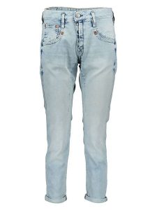 Herrlicher Dżinsy - Slim fit - w kolorze błękitnym rozmiar: W27. Niebieskie jeansy Herrlicher, z aplikacjami, ze skóry, z podwyższonym stanem. Za 175,67 zł.