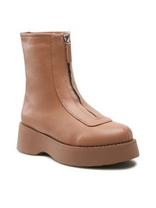 Jenny Fairy Botki HZ030201-01 Brązowy. Brązowe botki Jenny Fairy, bez wzorów, ze skóry, bez obcasa, na płaskiej podeszwie, bez zapięcia. Za 119,97 zł.