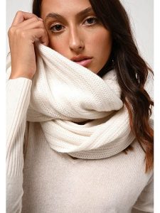 AUTHENTIC CASHMERE Kaszmirowy szal-koło "Tommy" w kolorze kremowym - 64 x 40 cm rozmiar: onesize. Brązowe szaliki AUTHENTIC CASHMERE, bez wzorów, z kaszmiru. Za 304,99 zł.