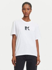 Karl Lagerfeld Jeans T-Shirt A3W17094 Biały Regular Fit. Białe t-shirty Karl Lagerfeld Jeans, s, bez wzorów, z bawełny, bez kołnierzyka, bez ramiączek. Za 189,99 zł.