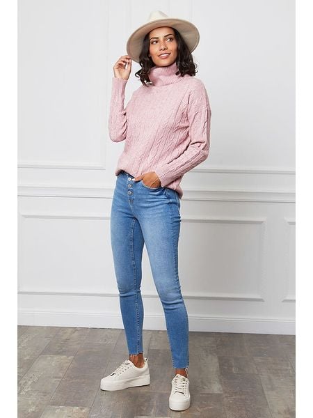 L'armoire de Suzette Golf w kolorze jasnoróżowym rozmiar: 38/40. Różowe golfy L'armoire de Suzette, bez wzorów, z kaszmiru. Za 143,90 zł.