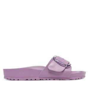 Klapki Birkenstock. Czerwone klapki Birkenstock, bez wzorów, bez obcasa. Za 483,99 zł.
