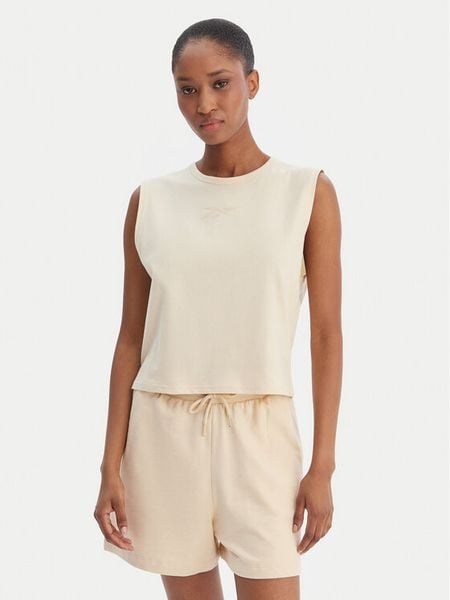 Reebok Top Erica RK25499CCW Beżowy Relaxed Fit. Brązowe topy Reebok, xl, bez wzorów, z bawełny, bez kołnierzyka, bez ramiączek. Za 59,99 zł.