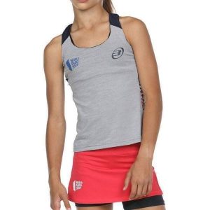 Bullpadel Wpt Ravolta G Tank Top. Szare topy BULLPADEL, bez wzorów, z nylonu, sportowe, bez kołnierzyka, bez ramiączek. Za 157,25 zł.