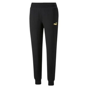 Spodnie Do Joggingu Damskie Metalik ESS+. Czarne spodnie dresowe Puma, bez wzorów. Za 256,99 zł.