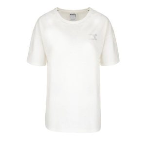 Koszulka damska DIADORA L.T-SHIRT SS BLINK L. Białe koszulki sportowe Diadora, bez wzorów, bez ramiączek. Za 39,99 zł.