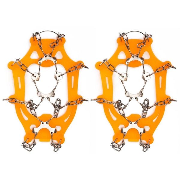 Raczki na buty turystyczne stalowe antypoślizgowe nakładki rozmiar 40-45. Brązowe buty trekkingowe SPRINGOS, bez zapięcia. Za 24,99 zł.