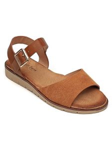 Sixth Sens Sandały w kolorze jasnobrązowym rozmiar: 36. Brązowe sandały Sixth Sens, bez wzorów, z otwartym noskiem, bez obcasa, bez zapięcia. Za 100,99 zł.