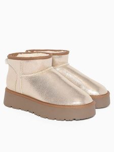 Blackfield Botki zimowe "Milli" w kolorze złotym rozmiar: 38. Żółte botki Blackfield, na zimę, bez wzorów, bez obcasa, bez zapięcia. Za 160,96 zł.