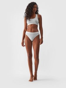 4F Bielizna stringi (2-pack) damskie - szare S. Szara stringi 4f, bez wzorów, z bawełny. W wyprzedaży za 39,99 zł.