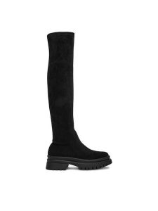 DeeZee Kozaki HX24003-1 Czarny. Czarne kozaki DeeZee, bez wzorów, z materiału, bez obcasa, na płaskiej podeszwie, bez zapięcia. Za 219,99 zł.