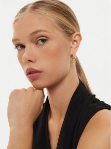Guess Kolczyki JUBE04 521JW Złoty. Żółte kolczyki Guess, metalowe. Za 239,99 zł.