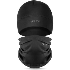 Czapka i komin - zestaw termiczny 4FIZJO one size. Czarne czapki 4FIZJO, na zimę, bez wzorów. Za 79,99 zł.