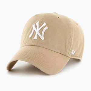 Czapka z daszkiem 47 Brand MLB New York Yankees CLEAN UP W/No Loop Label. Brązowe czapki 47 Brand, bez wzorów. Za 89,99 zł.