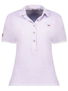 Geographical Norway Koszulka polo "Kars" w kolorze lawendowym rozmiar: XXL. Różowe bluzki Geographical Norway, xxl, bez wzorów, z bawełny, bez kołnierzyka, bez ramiączek. Za 74,63 zł.
