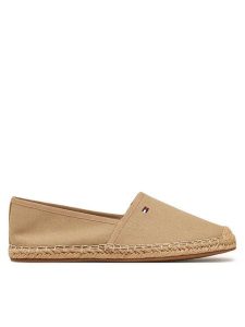 Tommy Hilfiger Espadryle Flag Canvas Espadrille FW0FW08541 Brązowy. Brązowe espadryle TOMMY HILFIGER, bez wzorów, z materiału, bez obcasa. Za 169,99 zł.