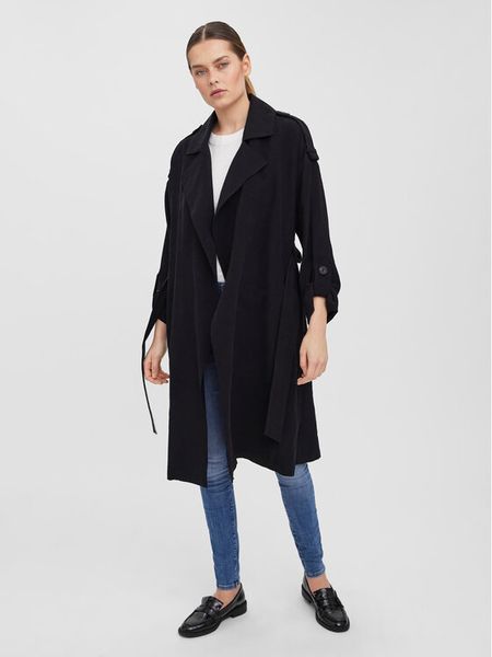 Vero Moda Trencz Bella 10252979 Czarny Relaxed Fit. Czarne płaszcze Vero Moda, m, bez wzorów, z wiskozy, bez kaptura. Za 159,99 zł.