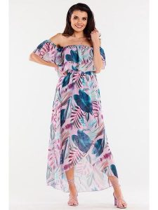 Awama Sukienka w kolorze niebiesko-jasnoróżowym rozmiar: S/M. Niebieskie sukienki Awama, m, bez wzorów, bez kołnierzyka, bez ramiączek, maxi. Za 134,99 zł.