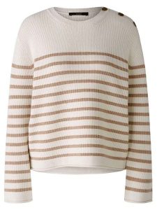 Oui Sweter w kolorze biało-karmelowym rozmiar: 40. Białe swetry oversize Oui, bez wzorów, bez ramiączek. Za 165,99 zł.