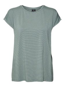 Vero Moda Koszulka w kolorze zielonym rozmiar: XS. Zielone bluzki Vero Moda, s, bez wzorów, z wiskozy, klasyczne, bez kołnierzyka, bez ramiączek. Za 55,95 zł.