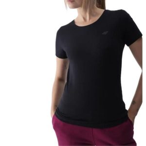Koszulka Damska 4F. Czarne koszulki sportowe 4f, bez wzorów, bez ramiączek. Za 84,99 zł.