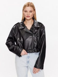 Gina Tricot Kurtka z imitacji skóry Amalia 19206 Czarny Regular Fit. Czarne kurtki Gina Tricot, xl, bez wzorów, ze skóry, bez kaptura. Za 329,99 zł.