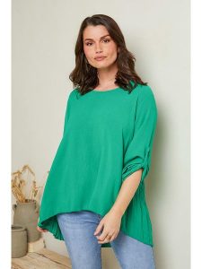 Curvy Lady Bluzka w kolorze zielonym rozmiar: 48/50. Zielone bluzki Curvy Lady, bez wzorów, klasyczne, bez kołnierzyka, bez ramiączek. Za 87,81 zł.