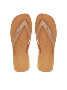 Melissa Japonki Melissa Sun Long Beach II Ad 35781 Brązowy. Brązowe klapki Melissa, bez wzorów, z tworzywa sztucznego, bez obcasa. Za 129,99 zł.