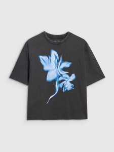 4F T-shirt oversize z nadrukiem damski - czarny XS. Czarne t-shirty 4f, xl, bez wzorów, z bawełny, bez kołnierzyka, bez ramiączek. Za 69,99 zł.