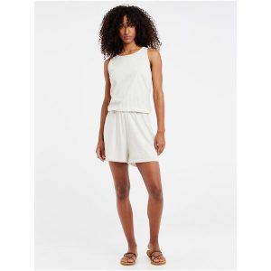 Kombinezon damski Protest PRTMAZU playsuit. Białe kombinezony Protest, bez wzorów, sportowe, bez kołnierzyka, bez ramiączek. Za 239,99 zł.