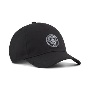 Czapka z daszkiem Essentials Manchester City PUMA. Czarne czapki Puma, bez wzorów, sportowe. Za 99,00 zł.