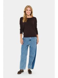 SAINT TROPEZ Sweter w kolorze ciemnobrązowym rozmiar: L. Brązowe swetry oversize Saint Tropez, l, bez wzorów, bez ramiączek. Za 59,95 zł.