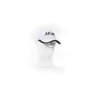 Czapka golfowa JuCad. Białe czapki JUCAD, bez wzorów, z materiału, eleganckie. Za 150,00 zł.