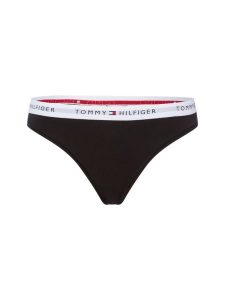 Tommy Hilfiger Stringi Kobiety Dżersej czarny, MD. Czarne stringi TOMMY HILFIGER, bez wzorów, z dżerseju. Za 59,95 zł.
