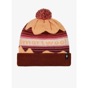 Czapka zimowa Smartwool Knit Winter Pattern POM Beanie - apricot. Czerwone czapki Smartwool, bez wzorów, sportowe. Za 130,99 zł.
