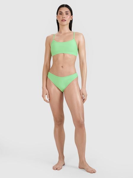 4F Dół od bikini damski - zielony L. Zielone bikini 4f, bez wzorów, z elastanu. W wyprzedaży za 29,99 zł.