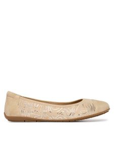 Caprice Baleriny 9-22101-46 Beżowy. Brązowe balerinki Caprice, bez wzorów, ze skóry, bez obcasa, bez zapięcia. Za 232,99 zł.