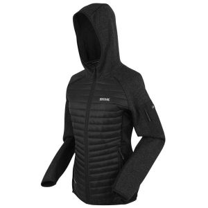 Kurtka hybrydowa damska Regatta Newhill Hybrid. Czarne kurtki Regatta, bez wzorów, z puchu, bez kaptura. Za 129,99 zł.