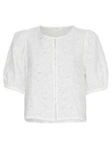 MOSS COPENHAGEN Bluzka w kolorze białym rozmiar: XL. Białe bluzki Moss Copenhagen, xl, bez wzorów, bez kołnierzyka, bez ramiączek. Za 153,71 zł.