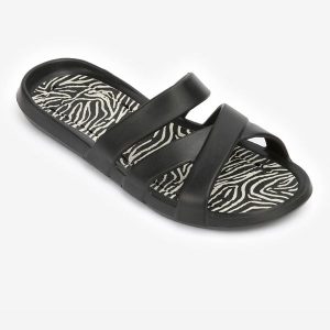 Second Life - Klapki basenowe damskie Nabaiji 500 Zeb - Stan Doskonały. Czarne klapki NABAIJI, bez wzorów, z materiału, bez obcasa. Za 50,99 zł.
